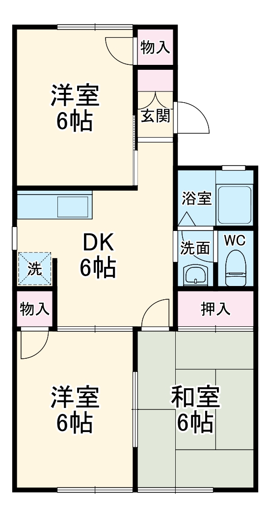 ハイツしずかBの間取り
