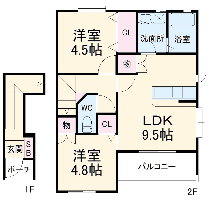 アンヌーヴェルBの間取り