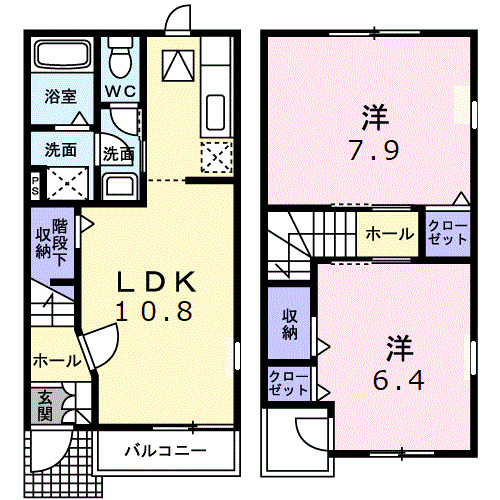 フルール・メゾン・ウエストの間取り