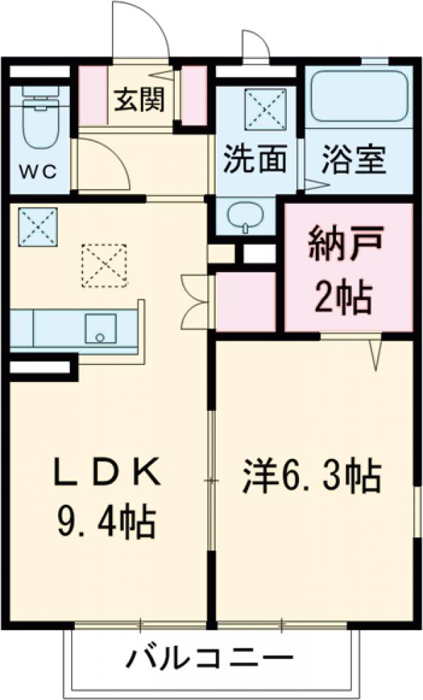 エルメゾンKOTOBUKI Bの間取り