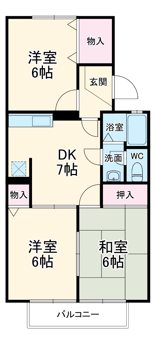 トレファルコB棟の間取り