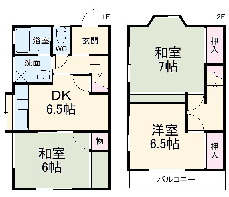 コーポ東Bの間取り