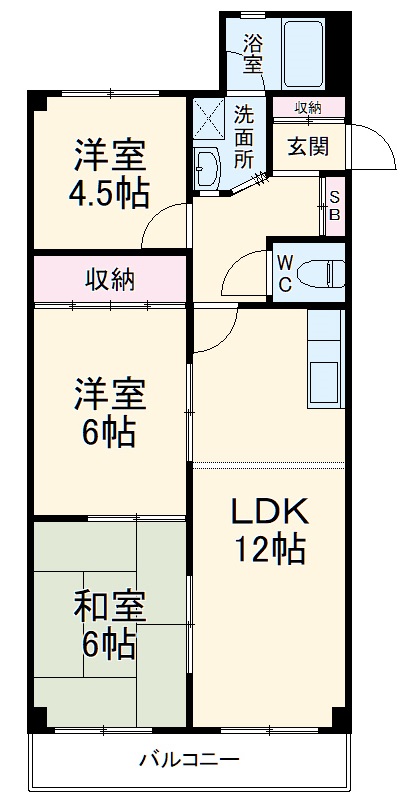 宝本宮ハイツの間取り