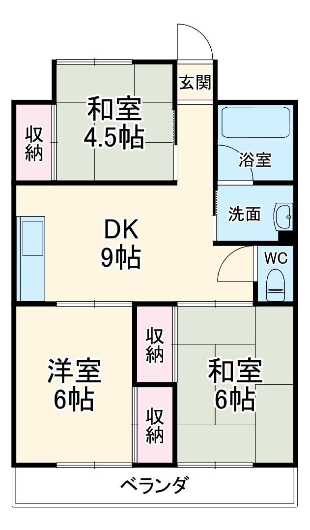 ハイツ小正Ａの間取り