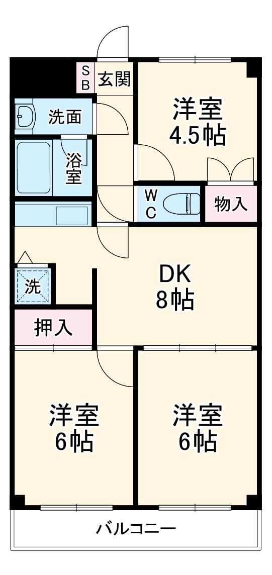 リバーヒルズマンションの間取り