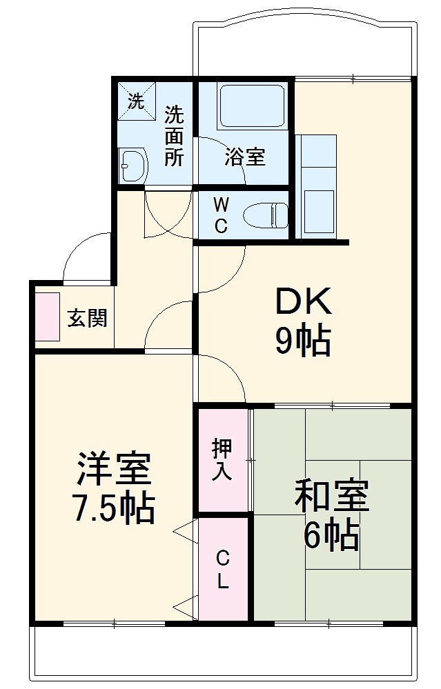 ボヌール弐番館・202号室の間取り
