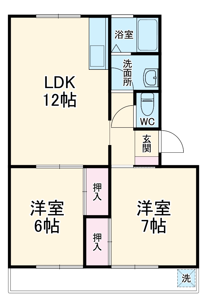 ハイツ明和 Bの間取り