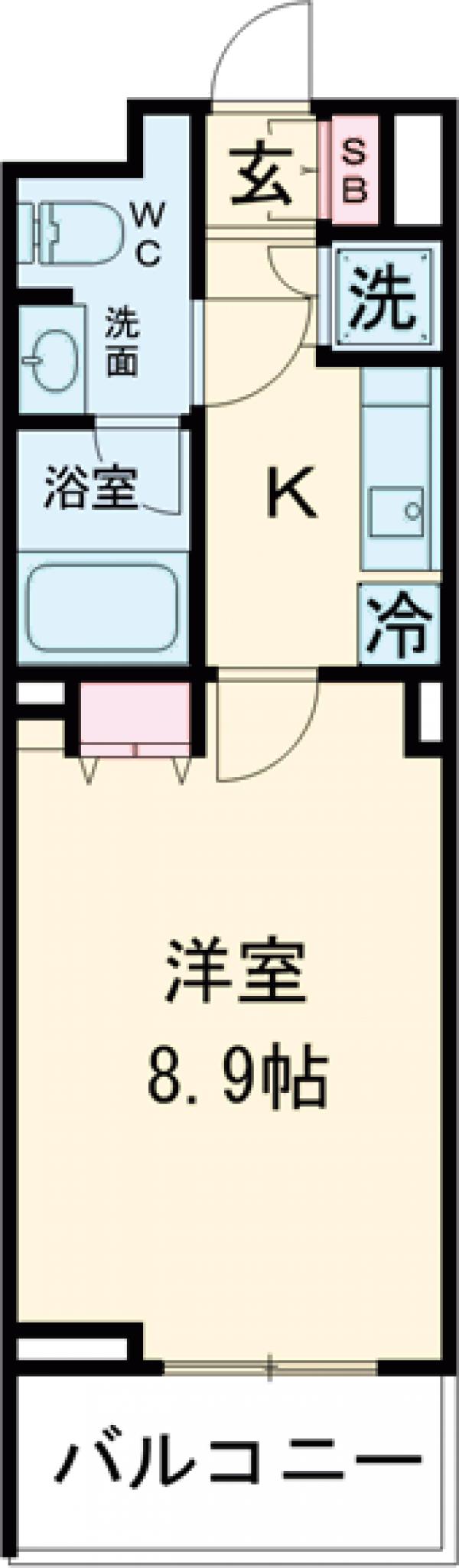 パシフィックコート目黒南・109号室の間取り