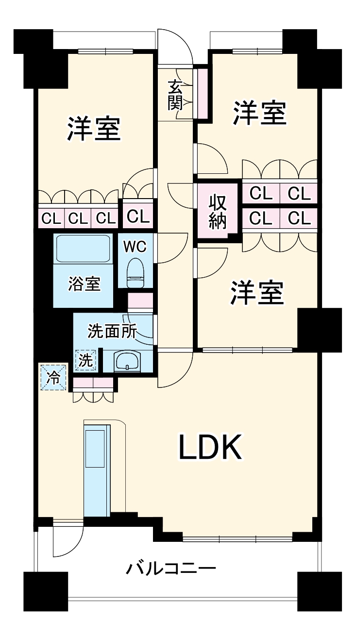 ザ・レジデンス本牧横浜ベイサイドの間取り
