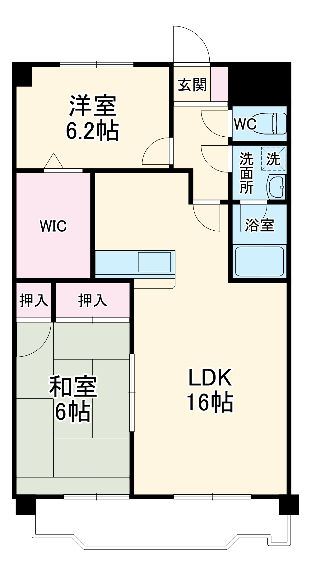 ボンヌシャンス壱番館の間取り