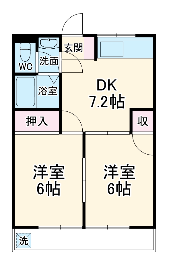 東新町の完工年月(1986年3月)築の賃貸マンションの間取り