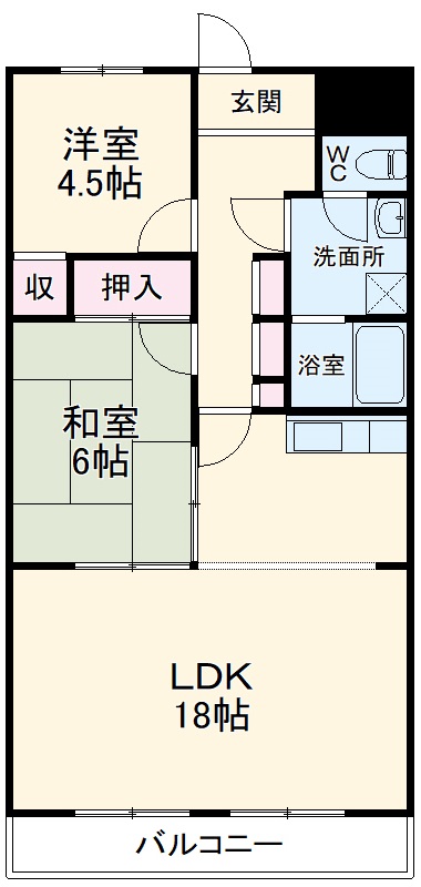 沼影の完工年月(1995年3月)築の賃貸マンションの間取り