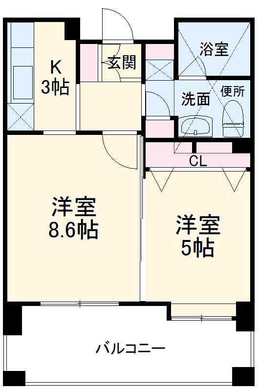 リアンシエルブルー東比恵の間取り