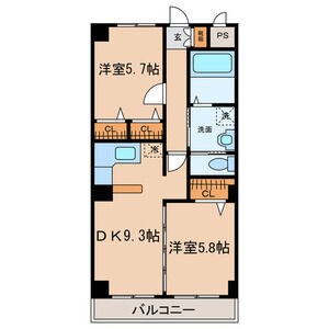 クレセール松岡２・401号室の間取り