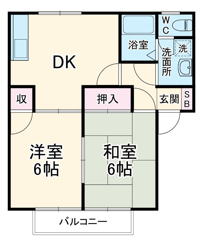 小畷町の完工年月(1994年2月)築の賃貸アパートの間取り