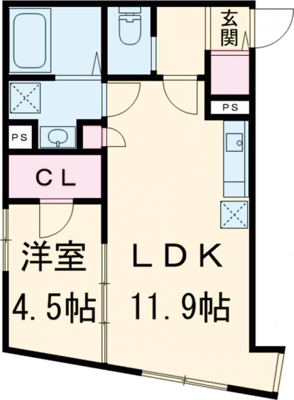 ウェルスクエアイズム三軒茶屋の間取り