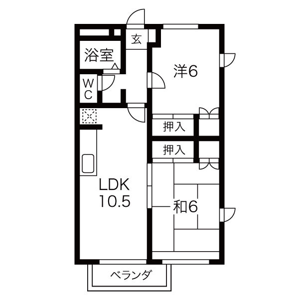 プロパティ中之町の間取り