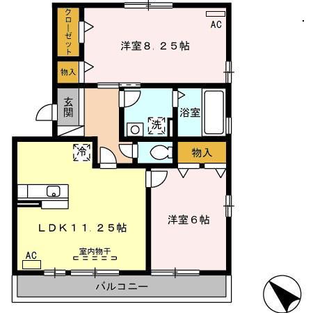 ラ・フルール B棟の間取り