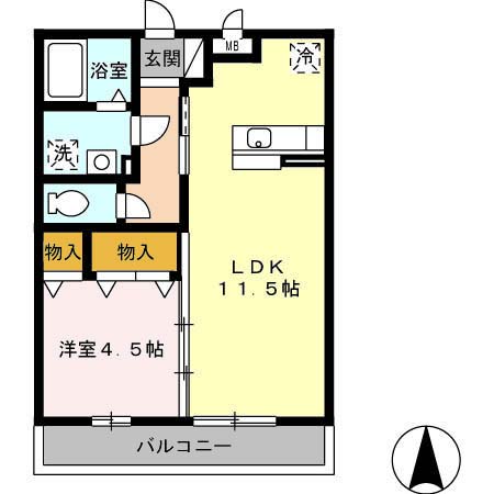 プレジール多米・302号室の間取り
