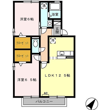ウィルモア蔵子 D棟の間取り