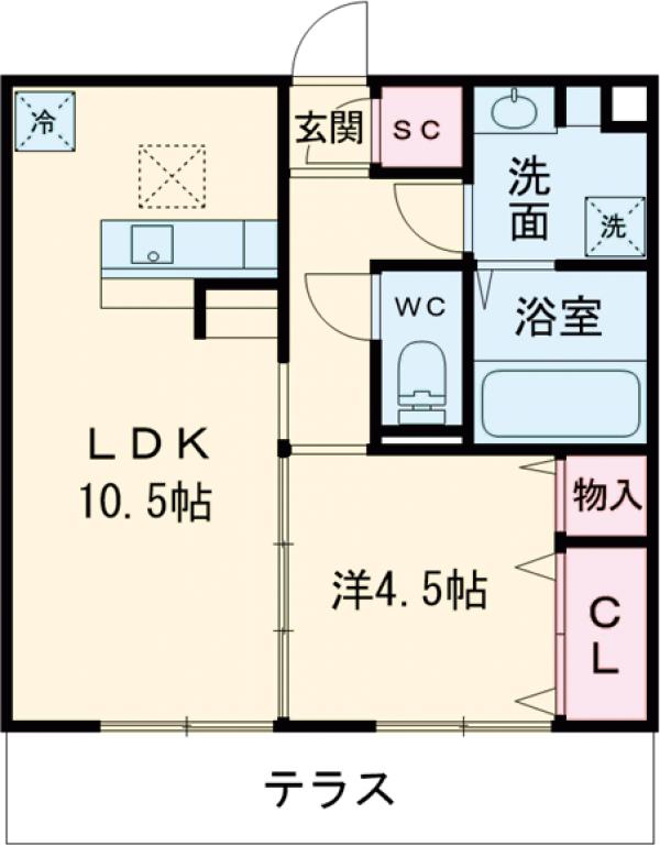 D-roomグランクリュ姪浜の間取り