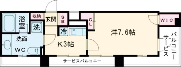 ユニフォート目黒中町・507号室の間取り