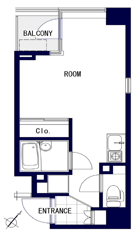 新大橋の完工年月(2006年10月)築の賃貸マンションの間取り