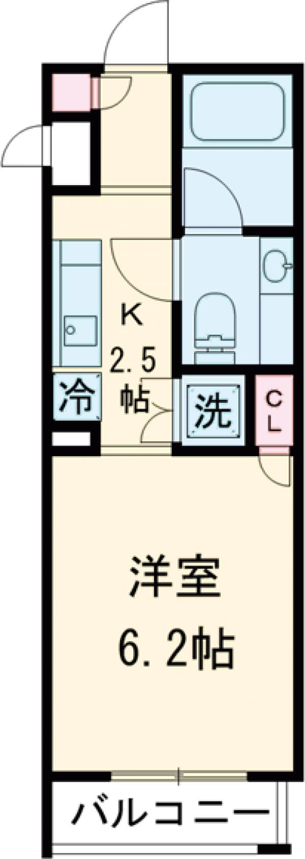 ｆｉｎｏ　ＪＩＹＵＧＡＯＫＡ・407号室の間取り