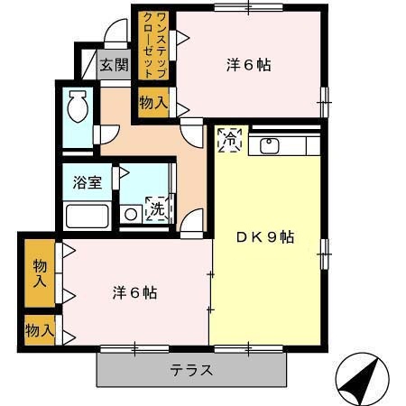 フルール　C棟・102号室の間取り