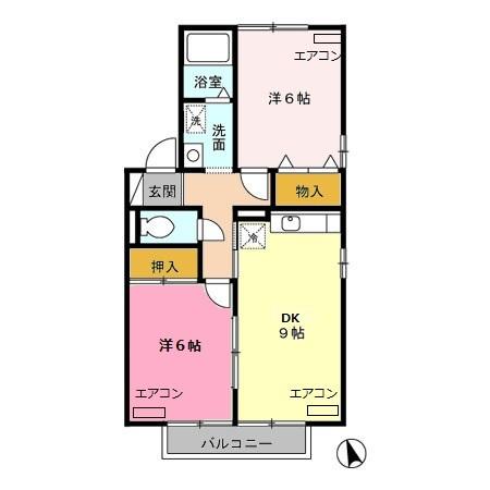 セジュール南 Cの間取り