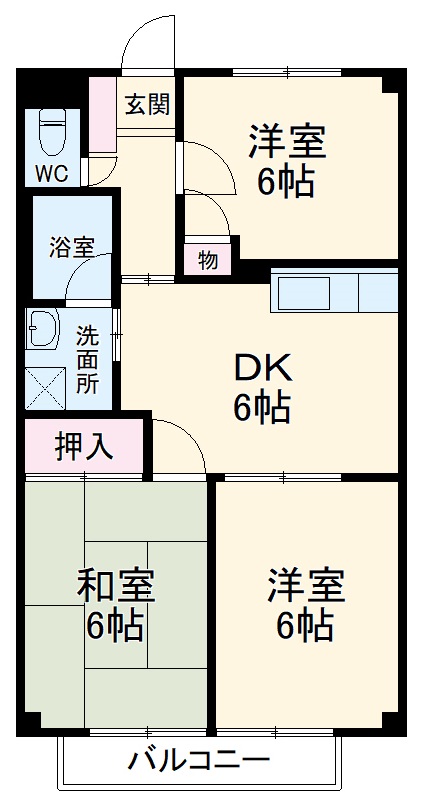Surplus Three丘E棟の間取り