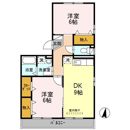 セジュールオッツSからさわの間取り