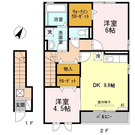 西高師町の完工年月(2011年6月)築の賃貸アパートの間取り