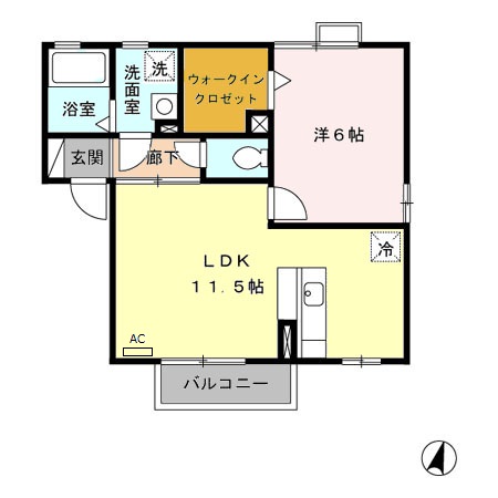 ローズコート西山 Bの間取り