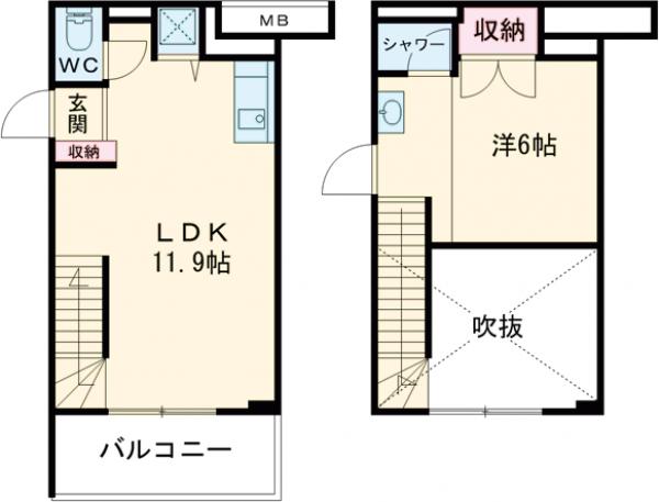 レジディア西新の間取り