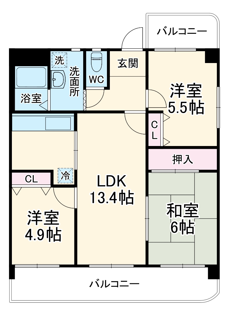 クオーレ佐千原の間取り