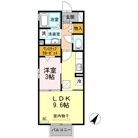 モナリエいなり Aの間取り