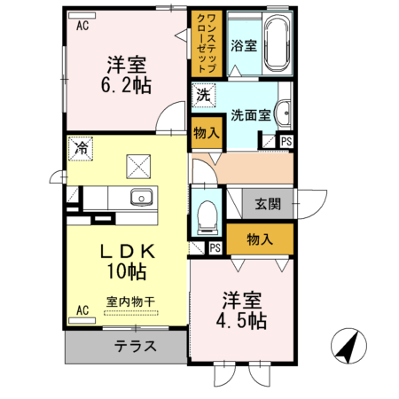 グラン シャリオ B棟の間取り