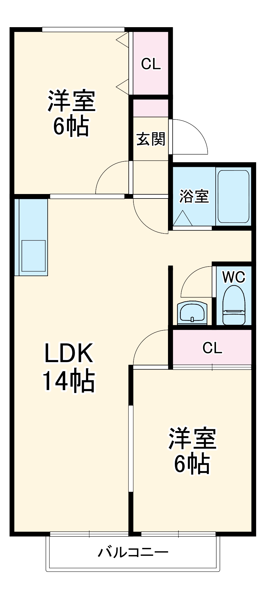 プレジールたちばなの間取り