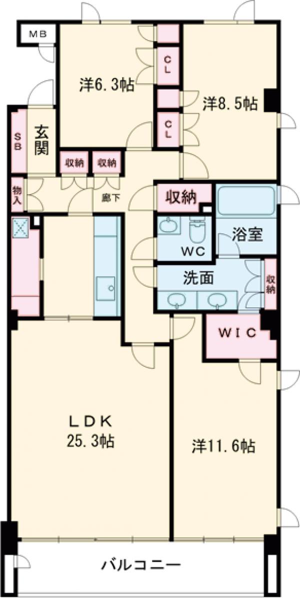 パークハウス等々力 W棟の間取り