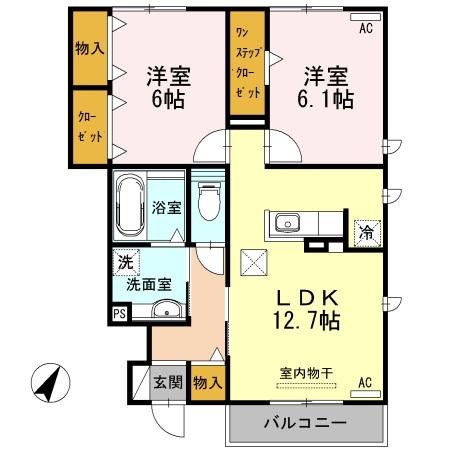 LA TERRE Ⅰ棟の間取り