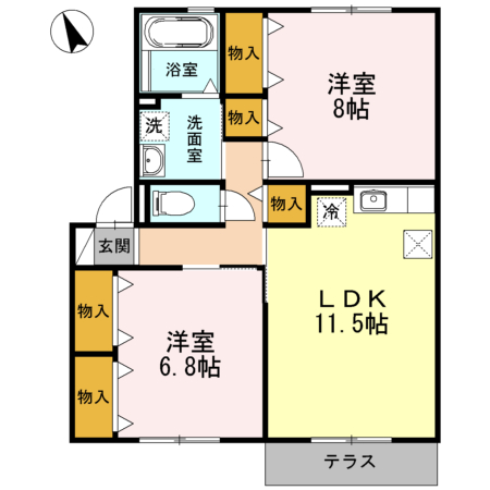 ヴィラージュルピナ　Ａ棟の間取り