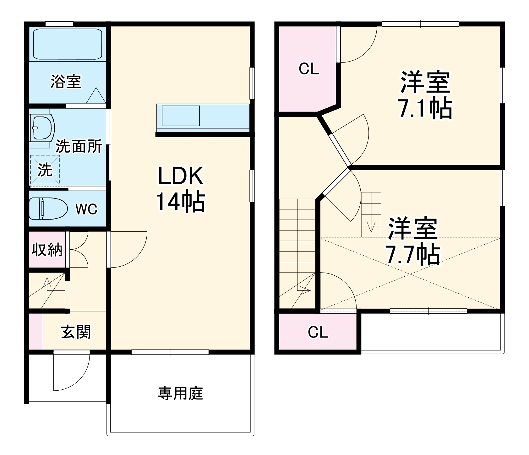 東小鷹野の完工年月(2011年9月)築の賃貸一戸建ての間取り