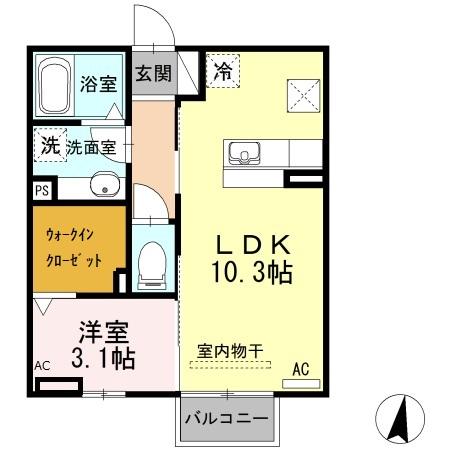D-roomやまは Bの間取り
