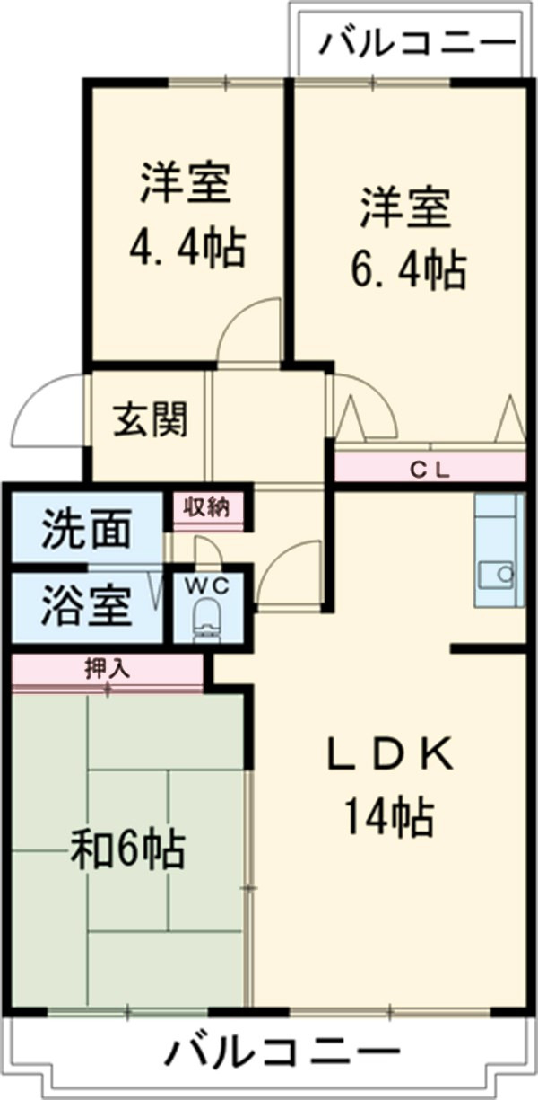 ラフィーネ草間の間取り
