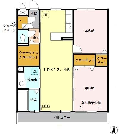 ロイヤルヒルズ武蔵浦和 Bの間取り