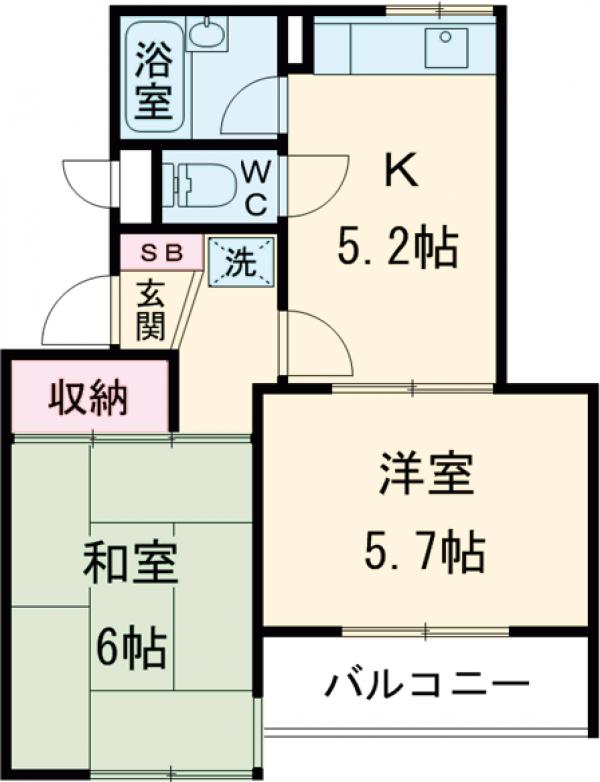 エレガン学芸大学・106号室の間取り