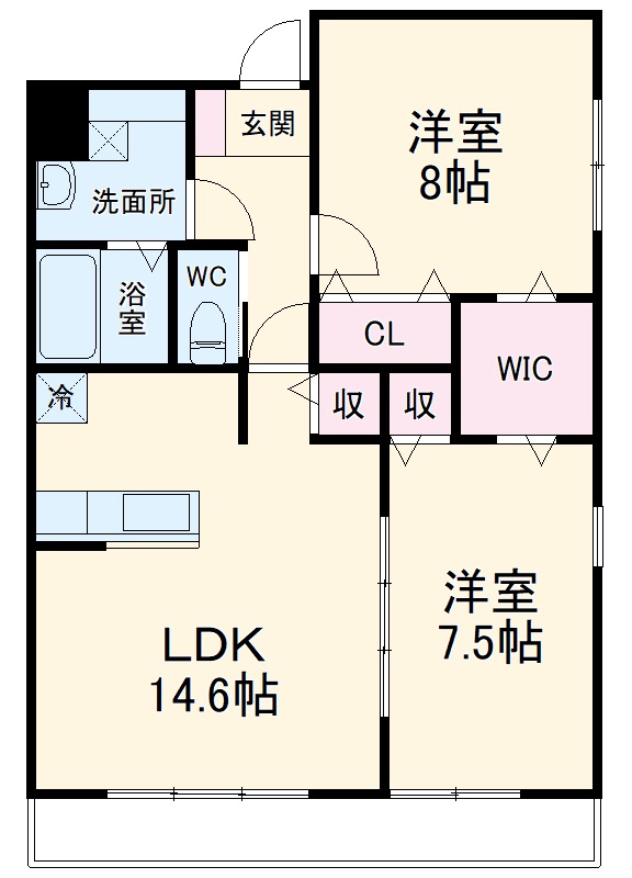 Flora若狭の間取り