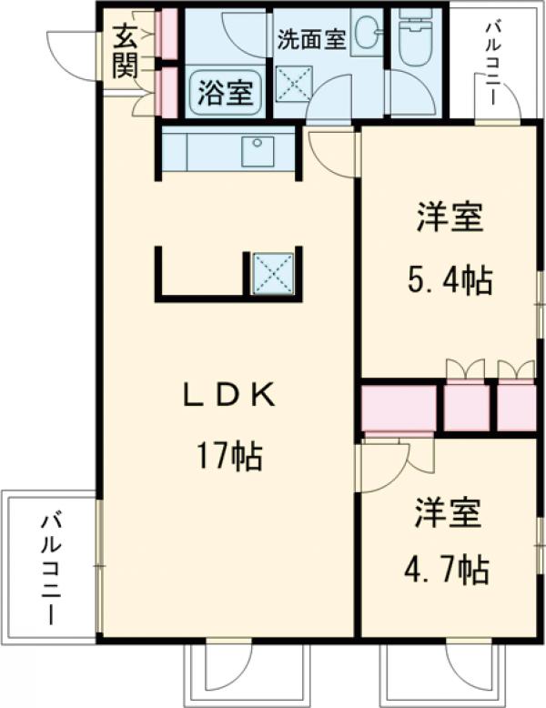 ベラコルテ・007号室の間取り