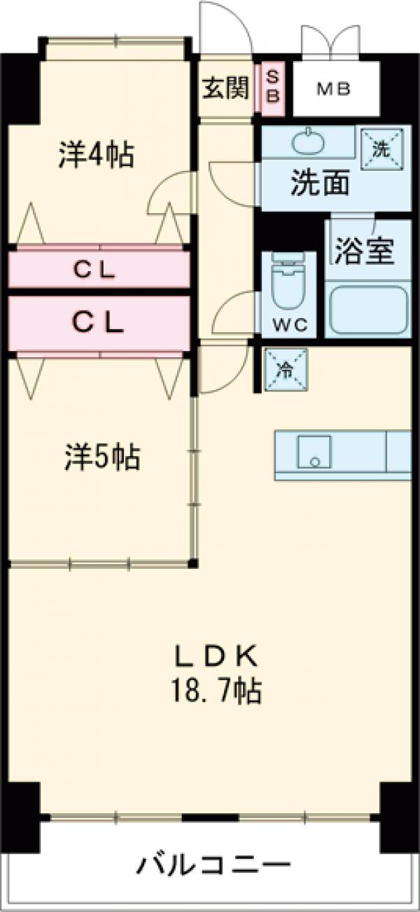 コモダスパッソ天神の間取り